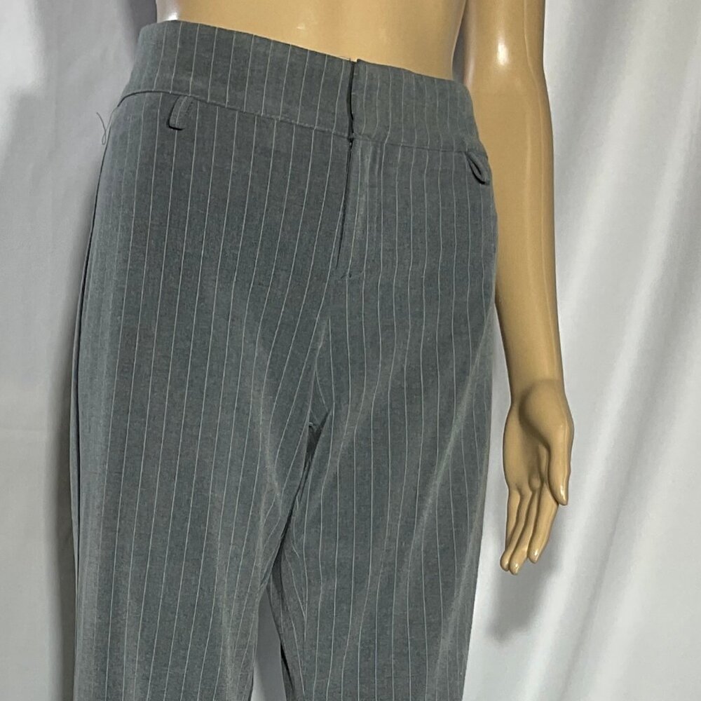 Charlotte Russe Sz 9/10 Grey Pin Stripe Pants Bootcut 3/$14 Womens Y2K 90s